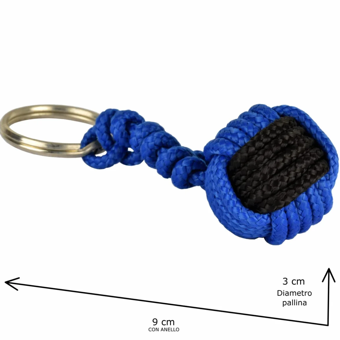 Corderie Italiane Portachiavi pallina sport nero-azzurro