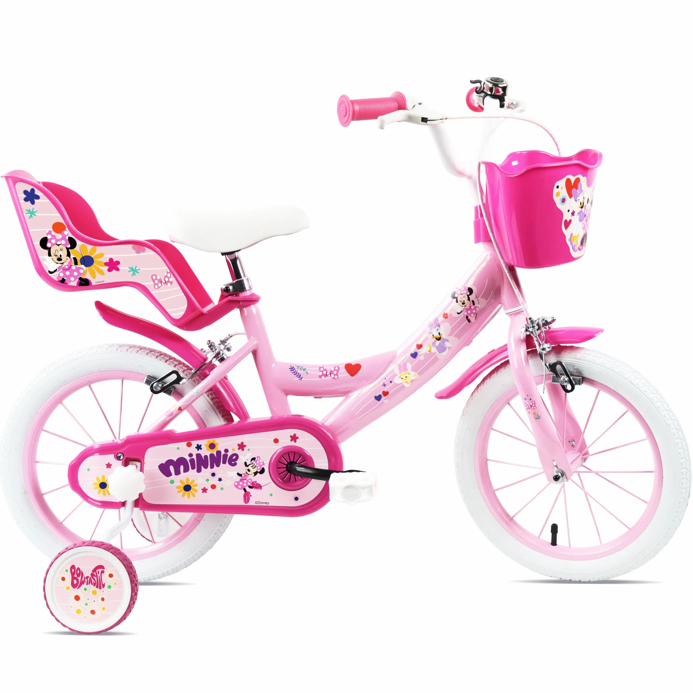 Denver Bike Bicicletta Bambina 14 Pollici Minnie, 3-5 Anni, Telaio Acciaio, Ruote Gonfiabili