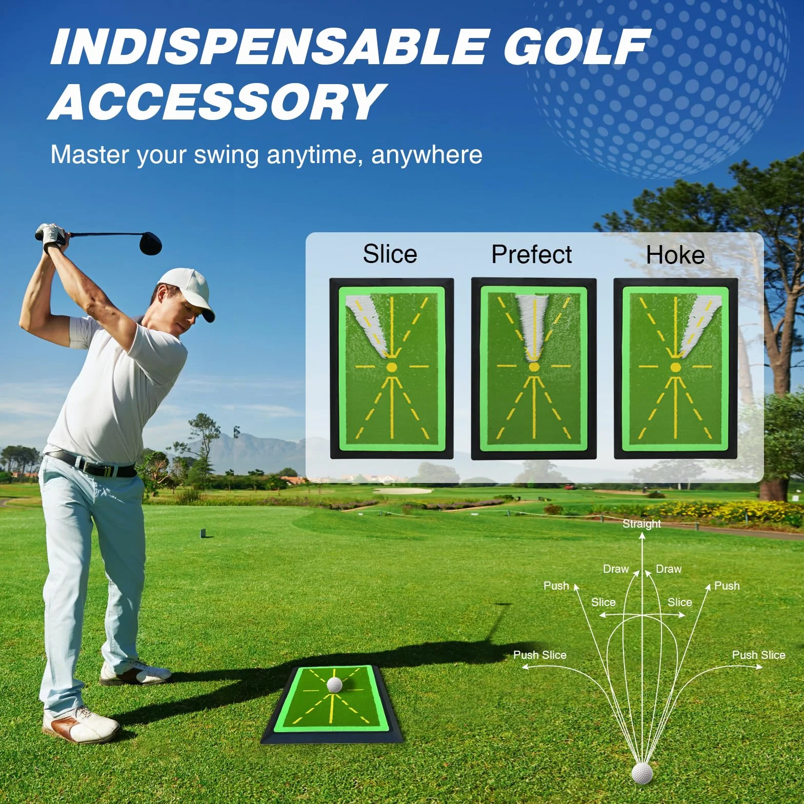 Tappetino da Golf per Swing e Allenamento con Base in Gomma Antiscivolo