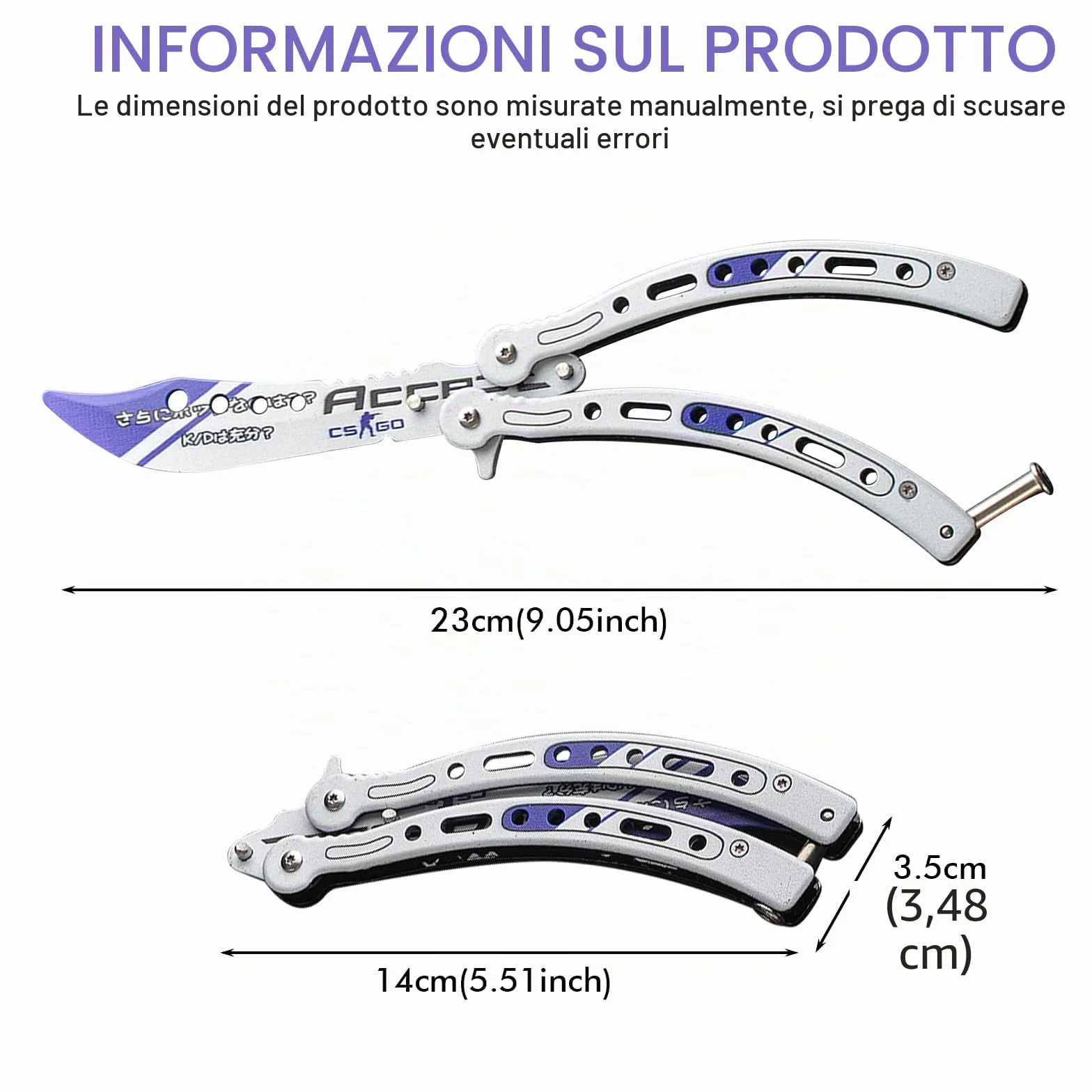 Butterfly Trainer: 2 pezzi coltelli a farfalla pieghevoli per allenamento lama non affilata pettine a farfalla in acciaio inossidabile per coltello Balisong da allenamento principianti