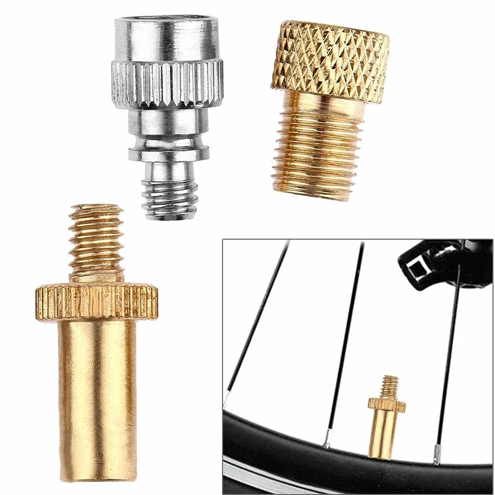 Adattatori per valvole da Presta a Schrader per bicicletta + prolunga valvola Presta, strumenti per pompa bici strada e montagna