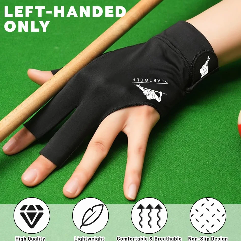 flintronic Professionale Guanti da Biliardo Antiscivolo Traspiranti Asciugatura Rapida Mano Sinistra