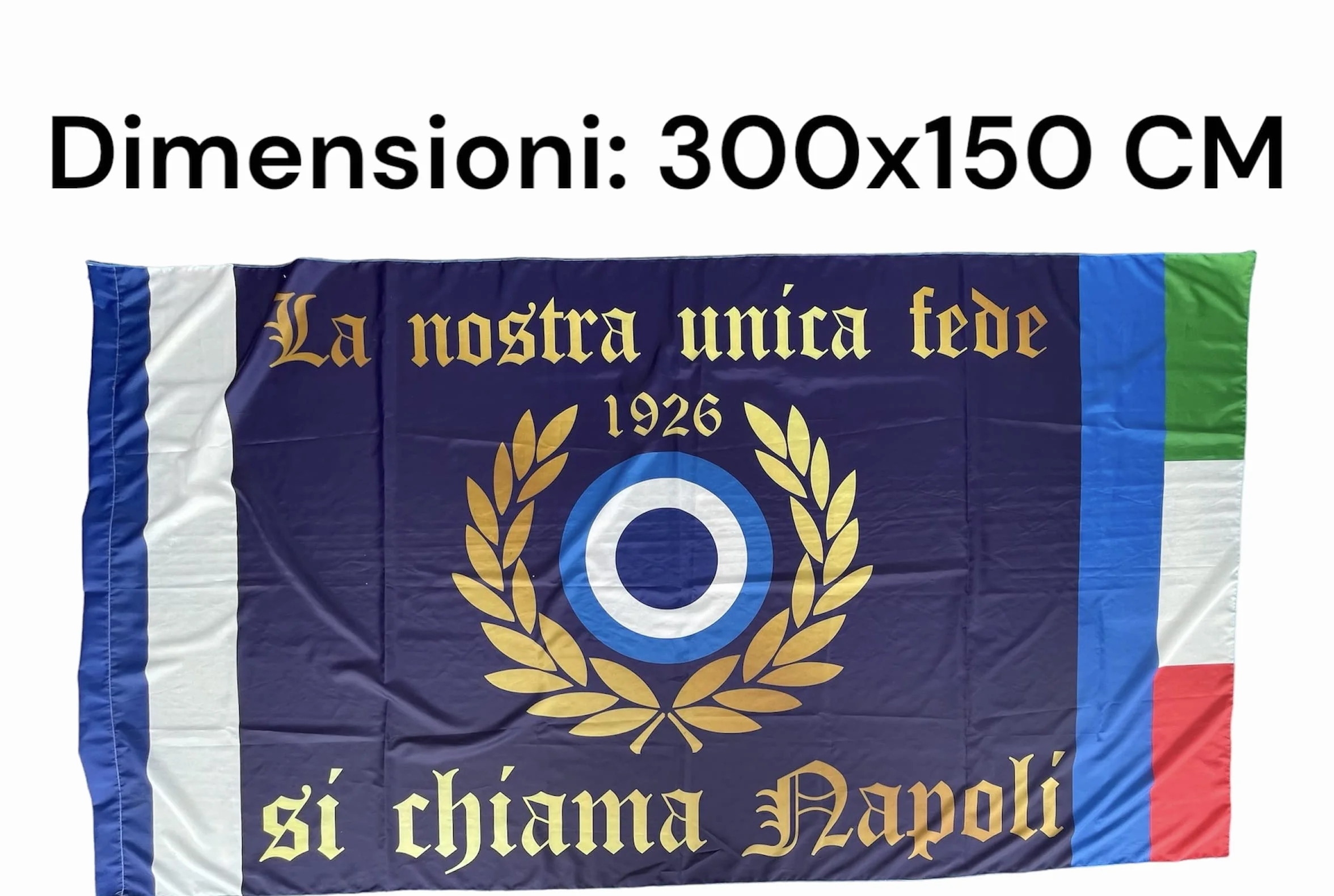 Bandiera Napoli 300x150 cm Striscione Forza Napoli Campioni Festa Scudetto Maradona Calcio
