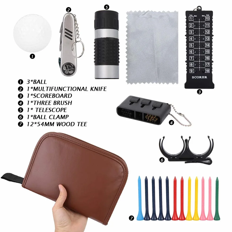 Kit di Attrezzi da Golf in Pelle, Strumento da Golf Sport Esterno per Golfista