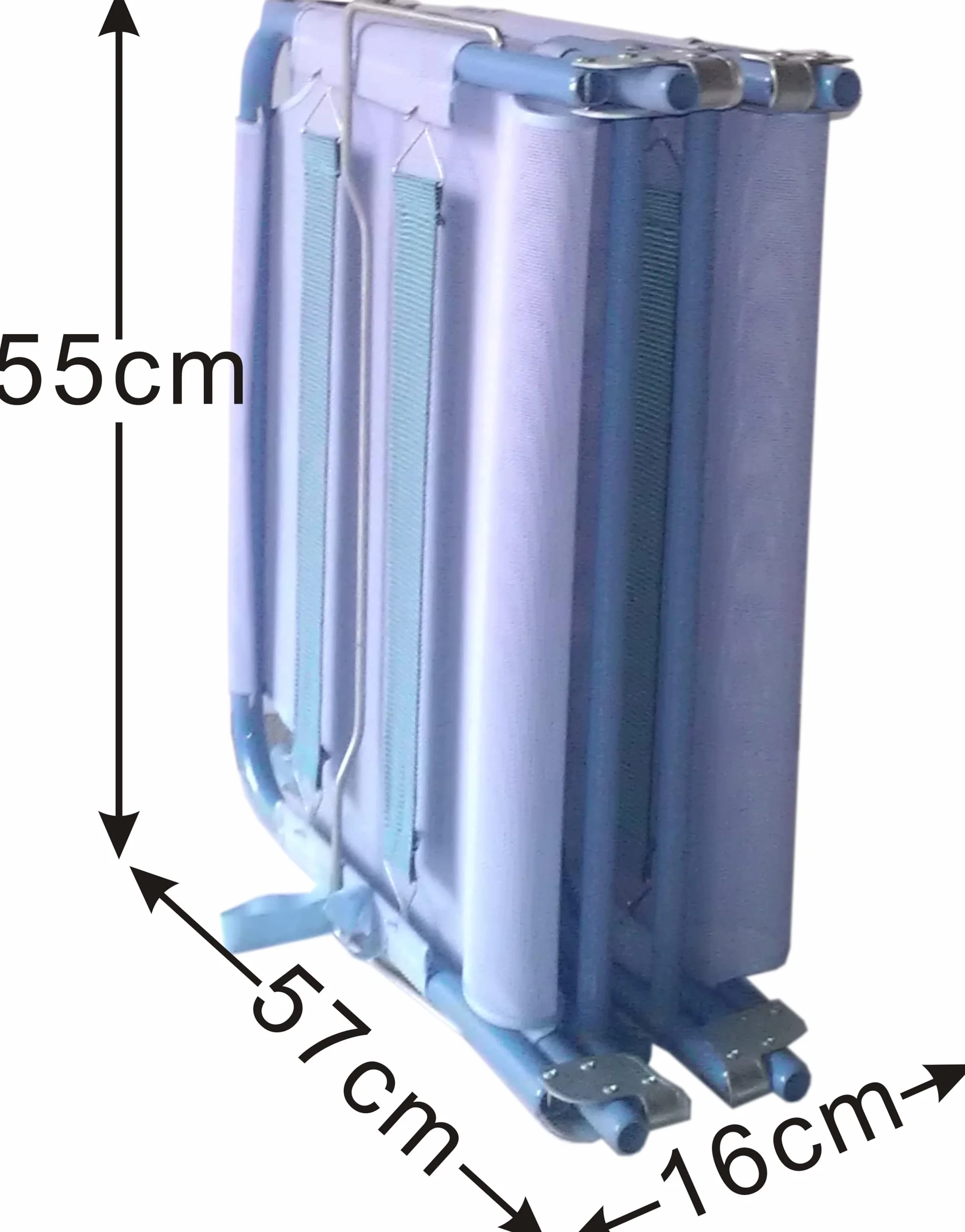 Lettino da spiaggia in alluminio Capri 192x56x24h, sdraio pieghevole in 4, con elastici per un miglior sostegno e pratiche maniglie per il trasporto