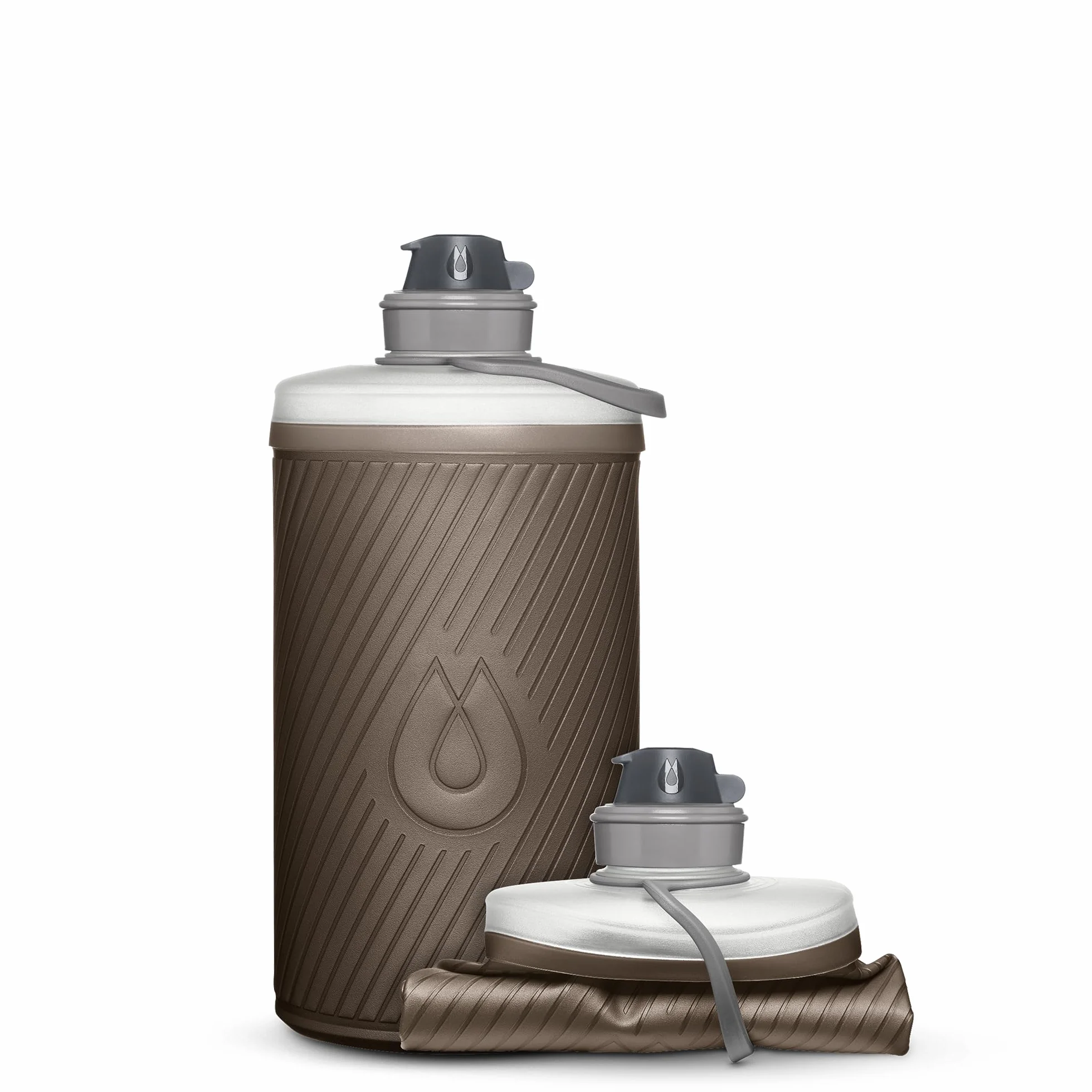 HydraPak Flux - Borraccia Pieghevole da Zaino (1,5 Litri) - Senza BPA, Ultraleggera, Tappo a Vite Antisversamento - Grigio Mammut