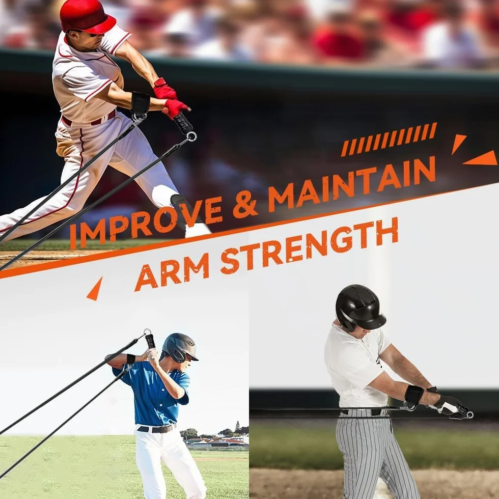 BOOSTEADY Bande di Resistenza per Baseball, Kit Allenamento con Maniglie Intercambiabili per Potenziare Braccia e Lancio, Attrezzatura per Allenamento Baseball per Giocatori e Lanciatori