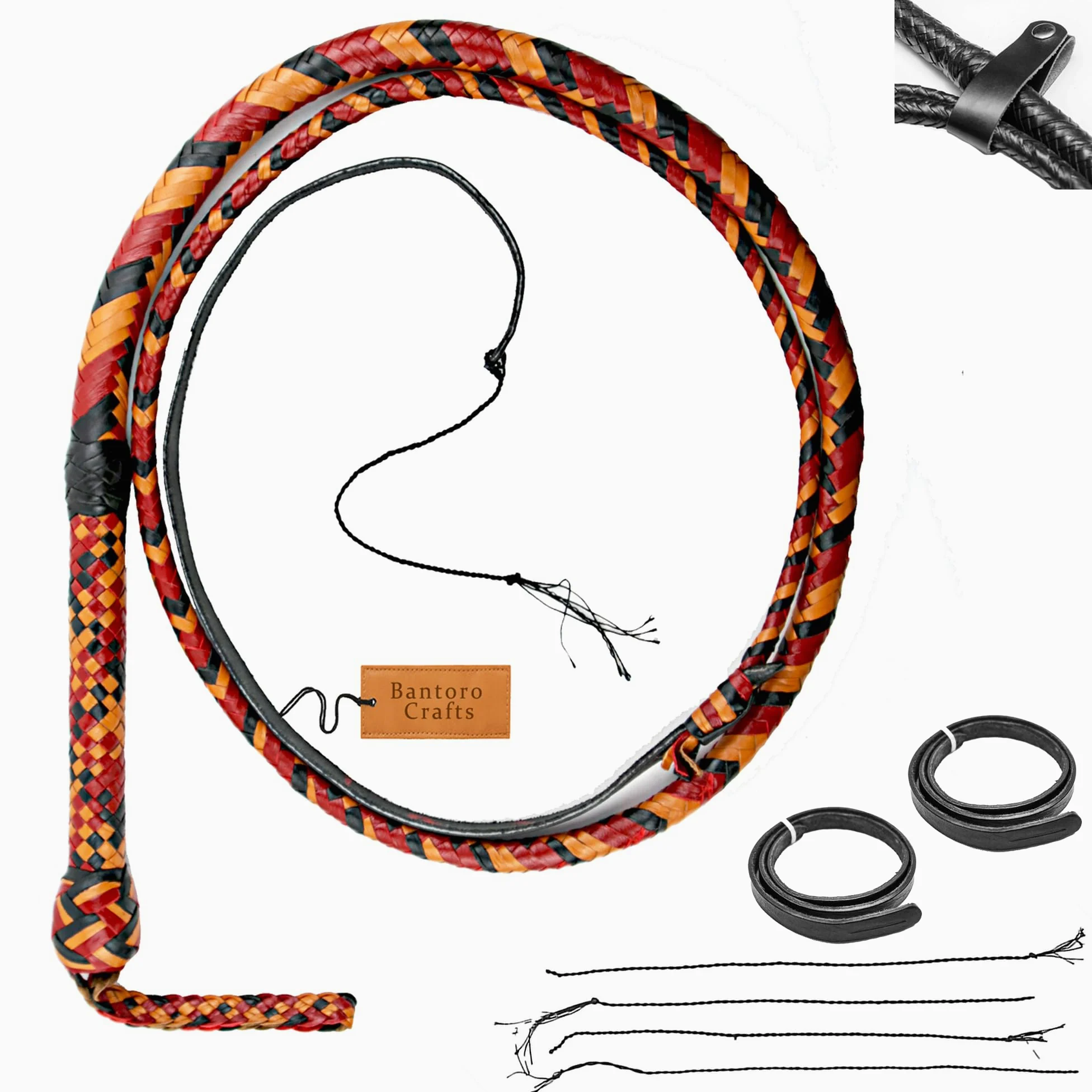 Frusta in Pelle di Canguro Bullwhip16 Trecce Fili Pelle Intrecciata Robusta Pancia a Frusta e Imbottitura Interna in Pelle Frusta Che schiocca Forte