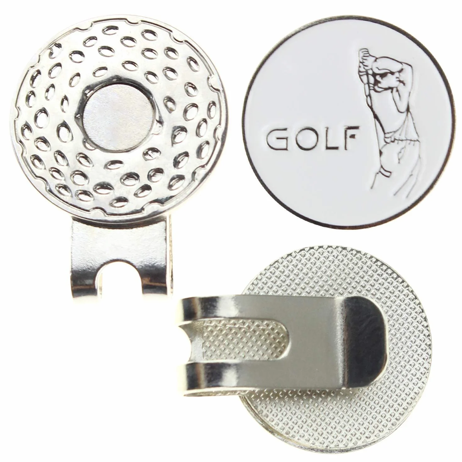 Kofull Marcatori per Palline Golf Accessori per Il Campo da Golf 3 Pezzi, Argento