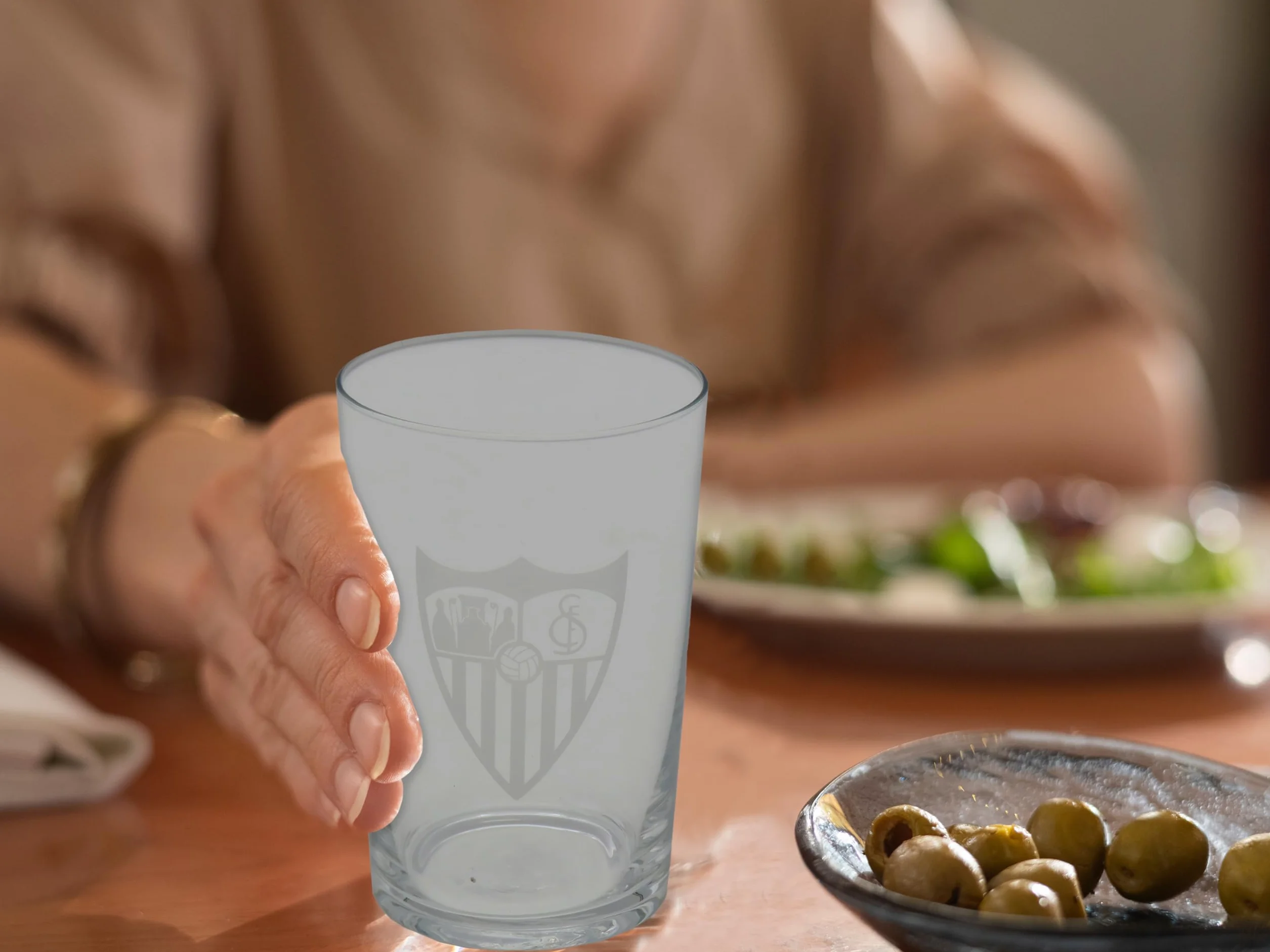 Sevilla FC Bicchiere da Acqua Vetro 270ml Lavabile in Lavastoviglie Microonde Prodotto Ufficiale
