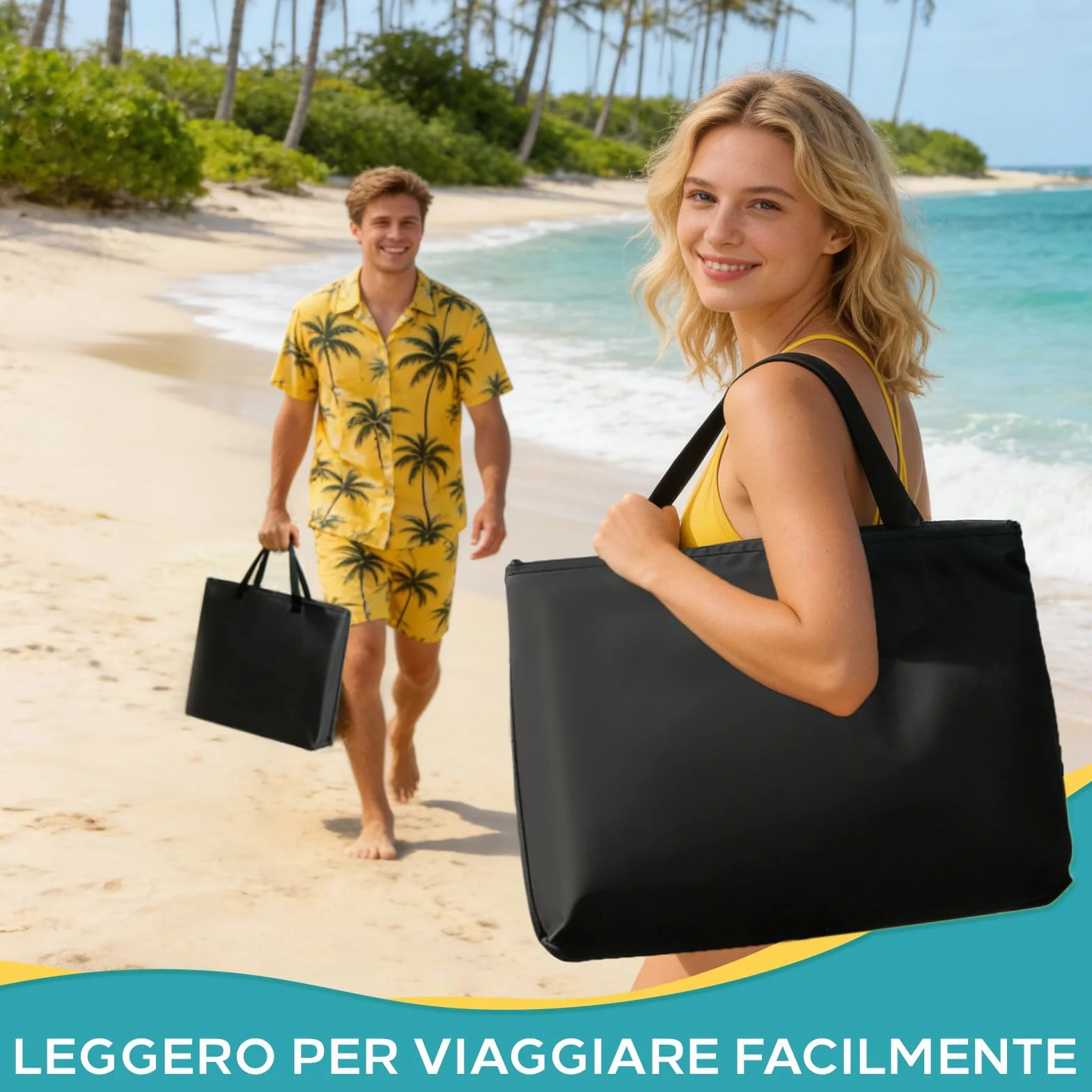Lettino da Spiaggia Pieghevole con Poggiatesta, Schienale Reclinabile, Portata 150 kg, Tasca Portaoggetti (Blu)