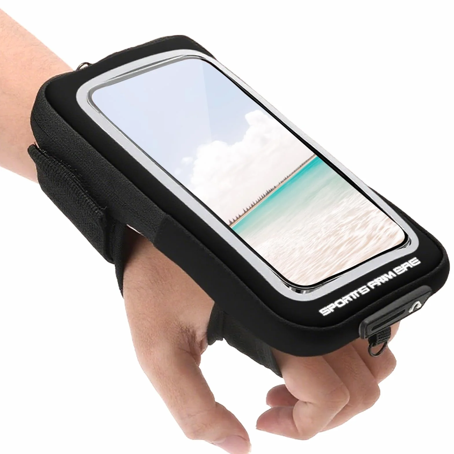 Bracciale da polso 2 in 1 per cellulare fino a 7 pollici, resistente al sudore, traspirante per corsa e palestra