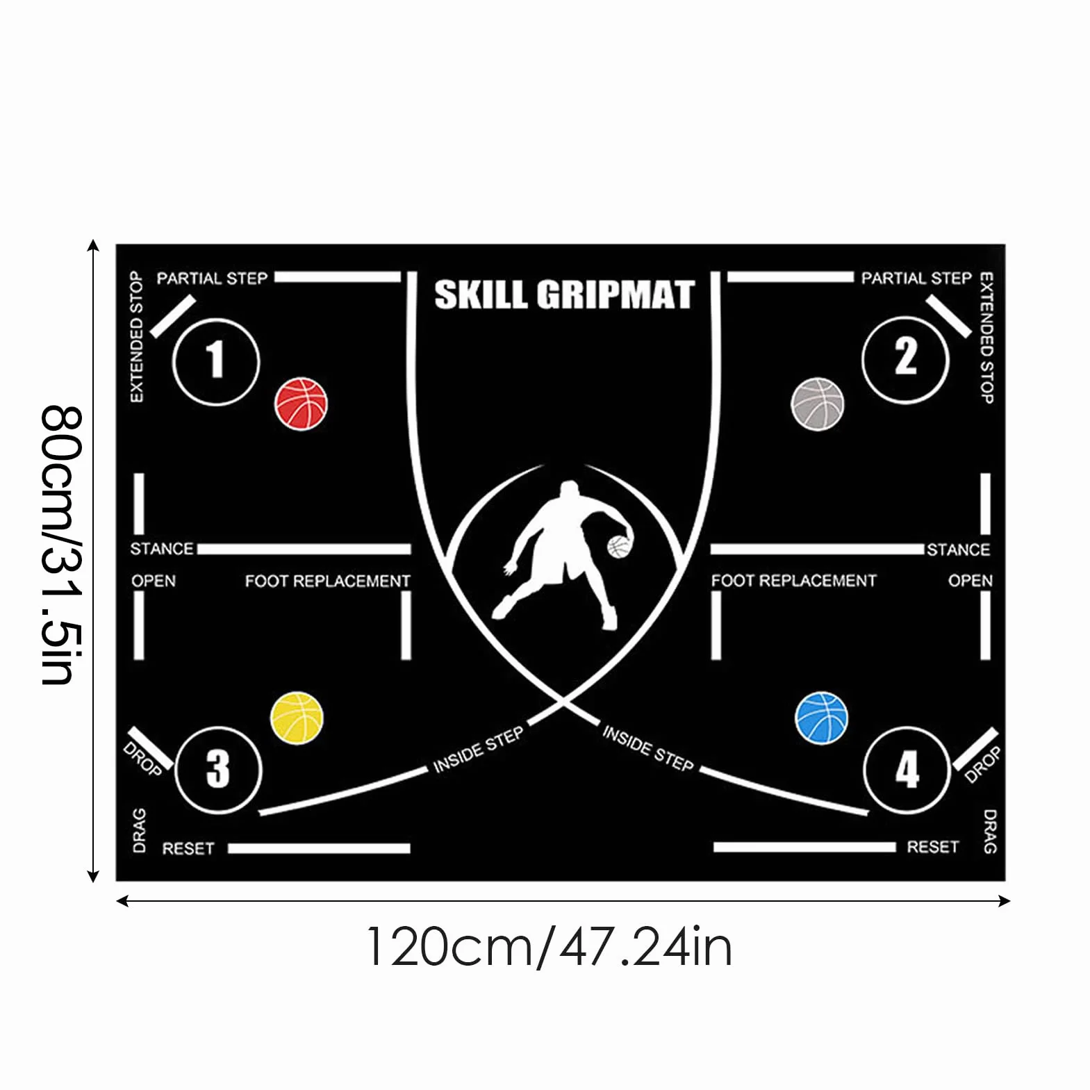 Tappetino da Basket Antiscivolo 120x86 cm - Ausili per Allenamento Agilità