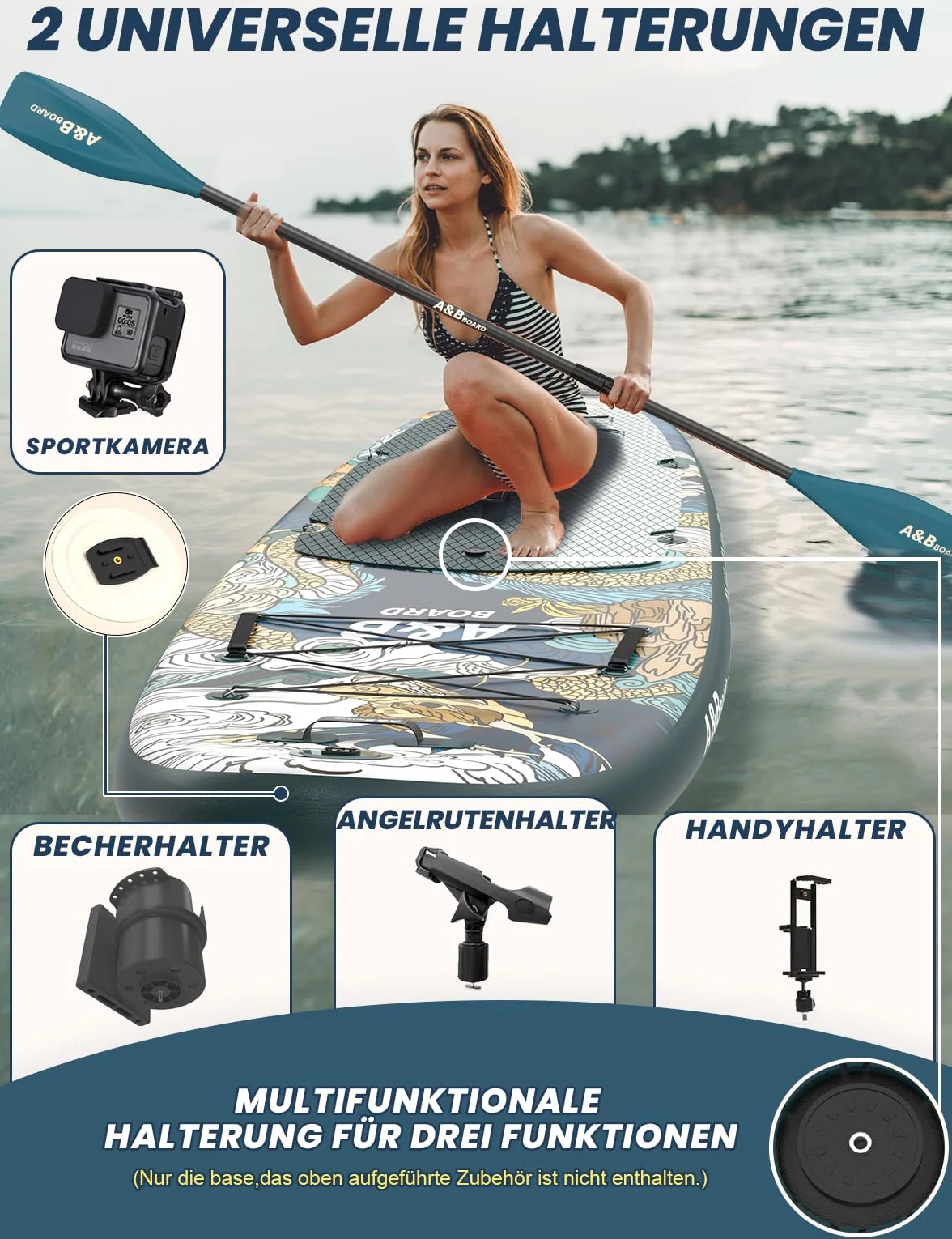 A&BBOARD SUP Gonfiabile Adulti con Tutti gli Accessori,335 cm Tavola da Stand up Paddle Board Gonfiabile per Tutti i Livelli di Abilità