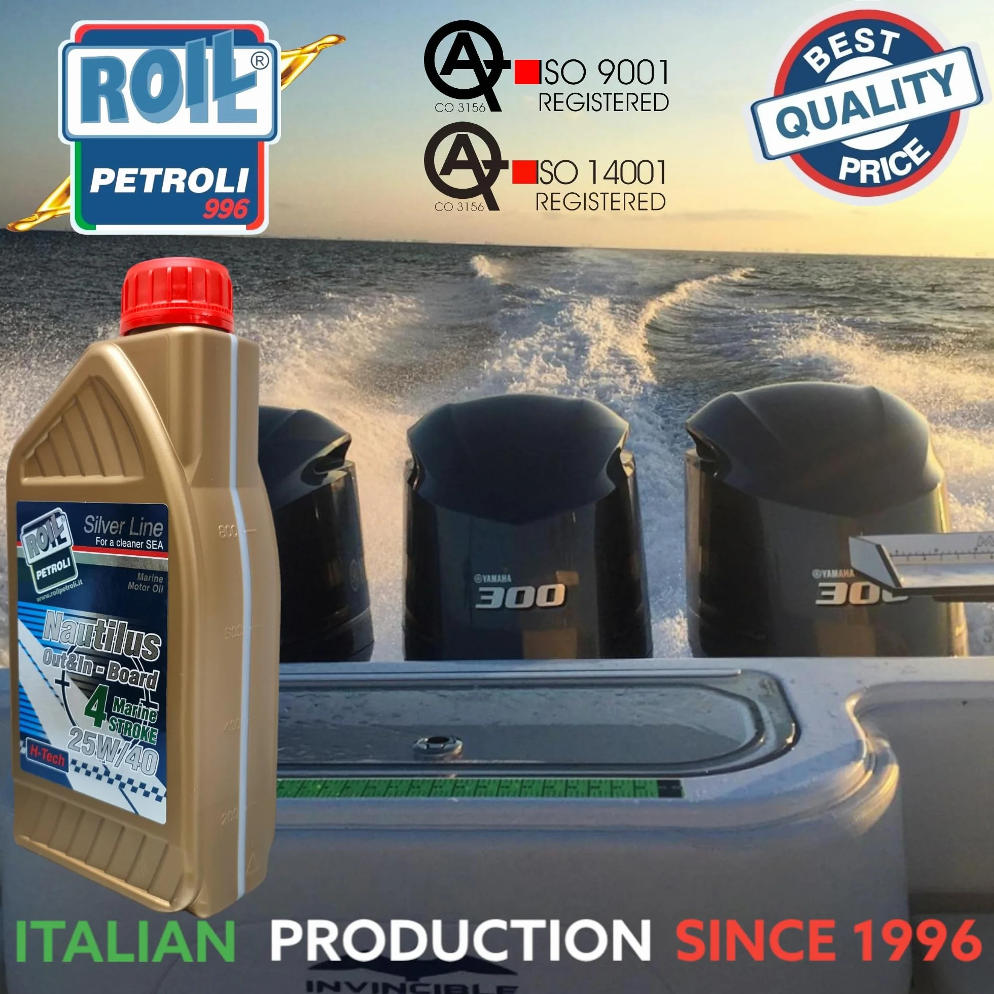 Roil Nautilus 25W/40 4 Stroke Marine Oil 1L NMMA FC-W API SL VDS-3