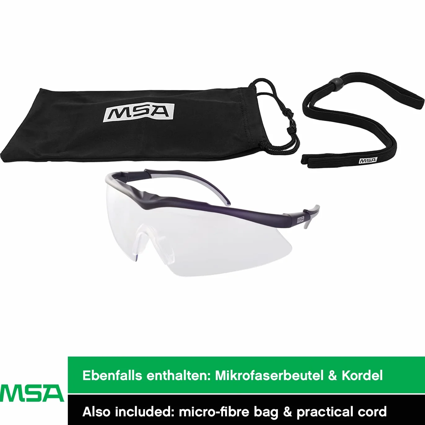 MSA TecTor Opirock Occhiali di Sicurezza UV400 Sport Caccia