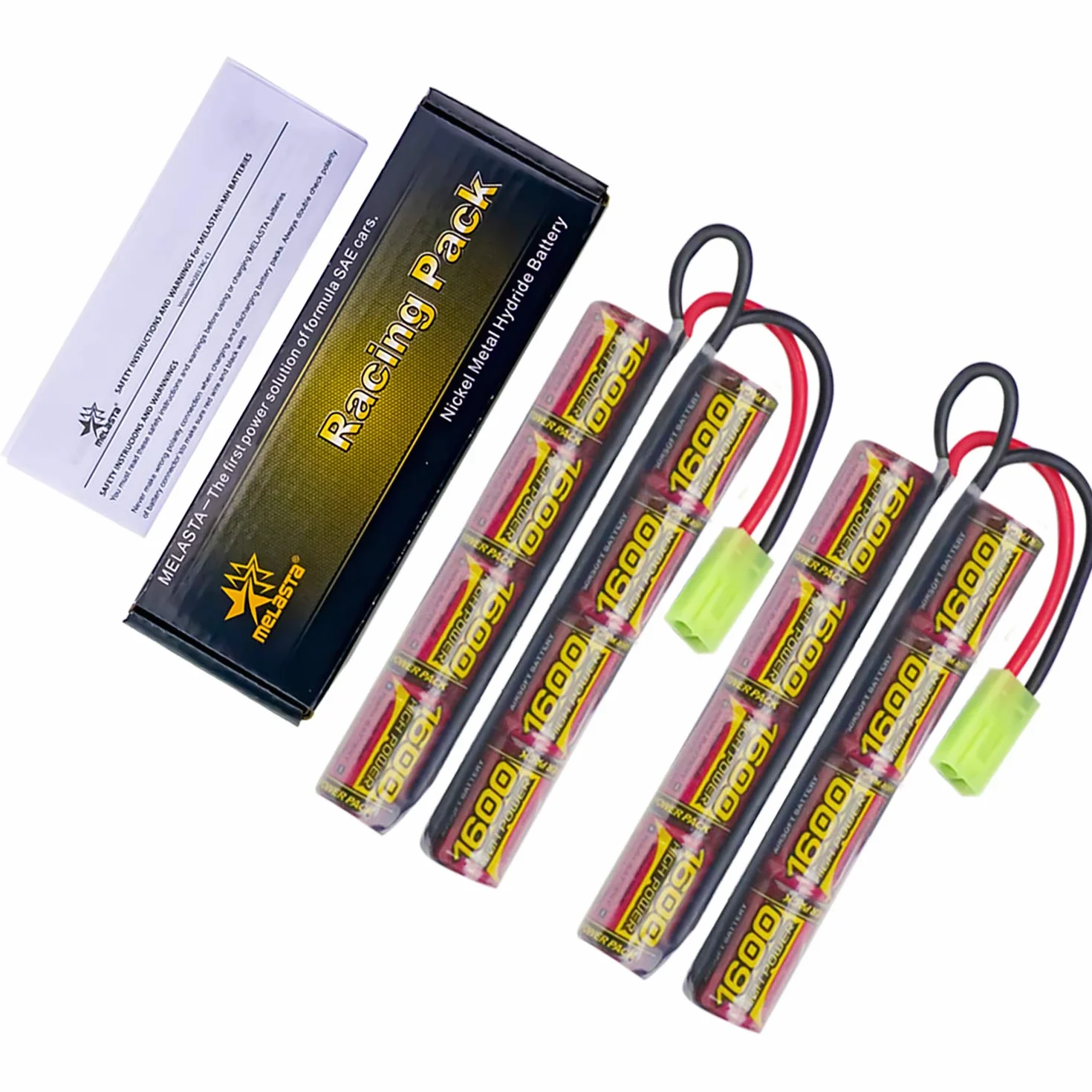 Airsoft NiMH Batteria 9.6V 1600mAh per AEG con Connettore Tamiya