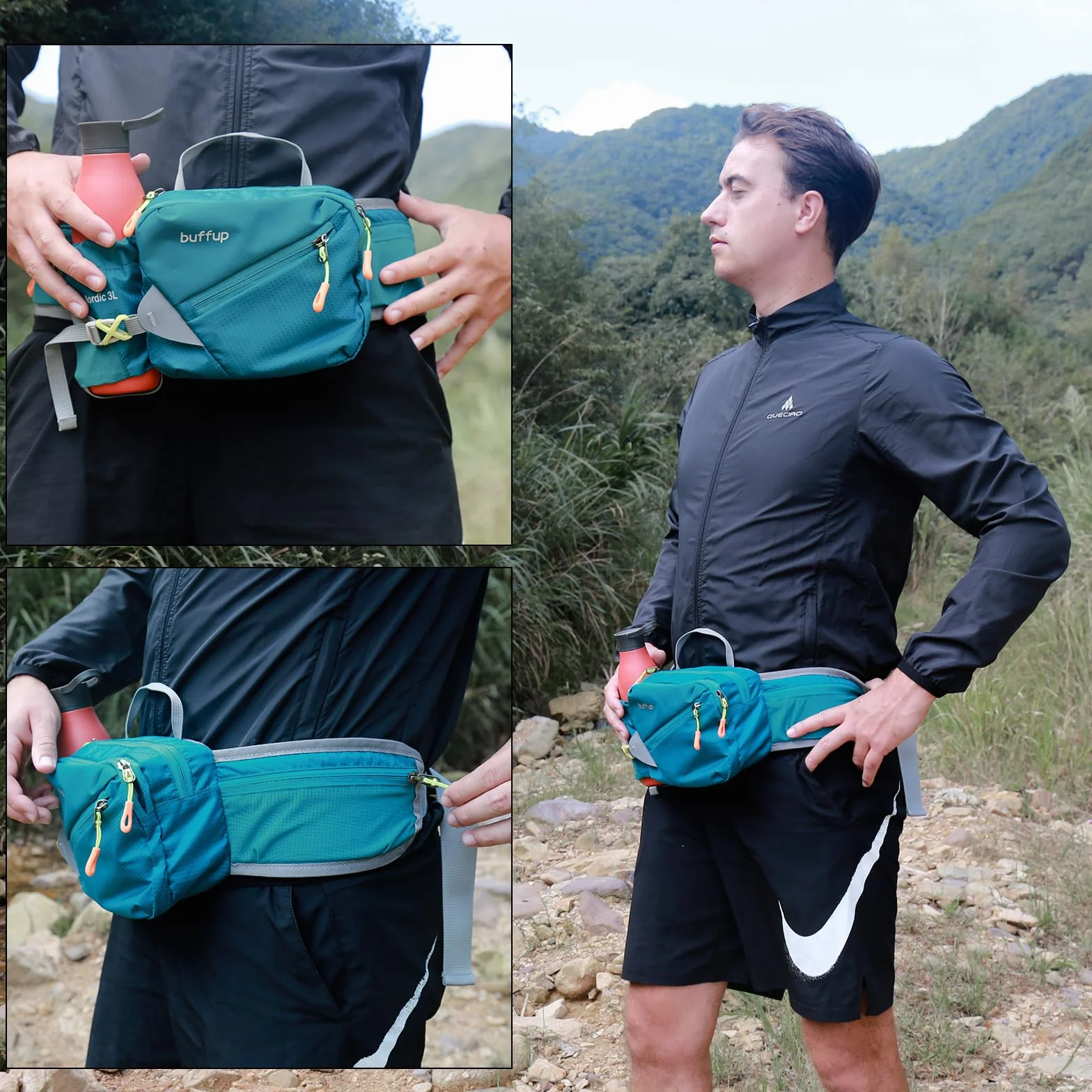Marsupio Sportivo con Portaborraccia Trekking Running Bici Arrampicata