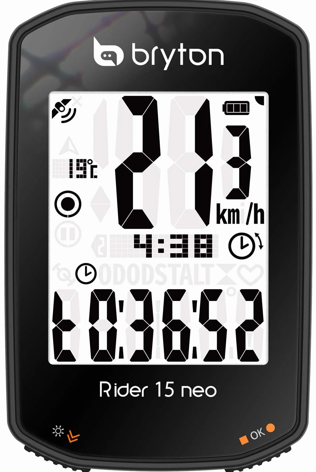 Bryton Rider 15 Neo E, Ciclo Computer GPS, Display da 2", Nero