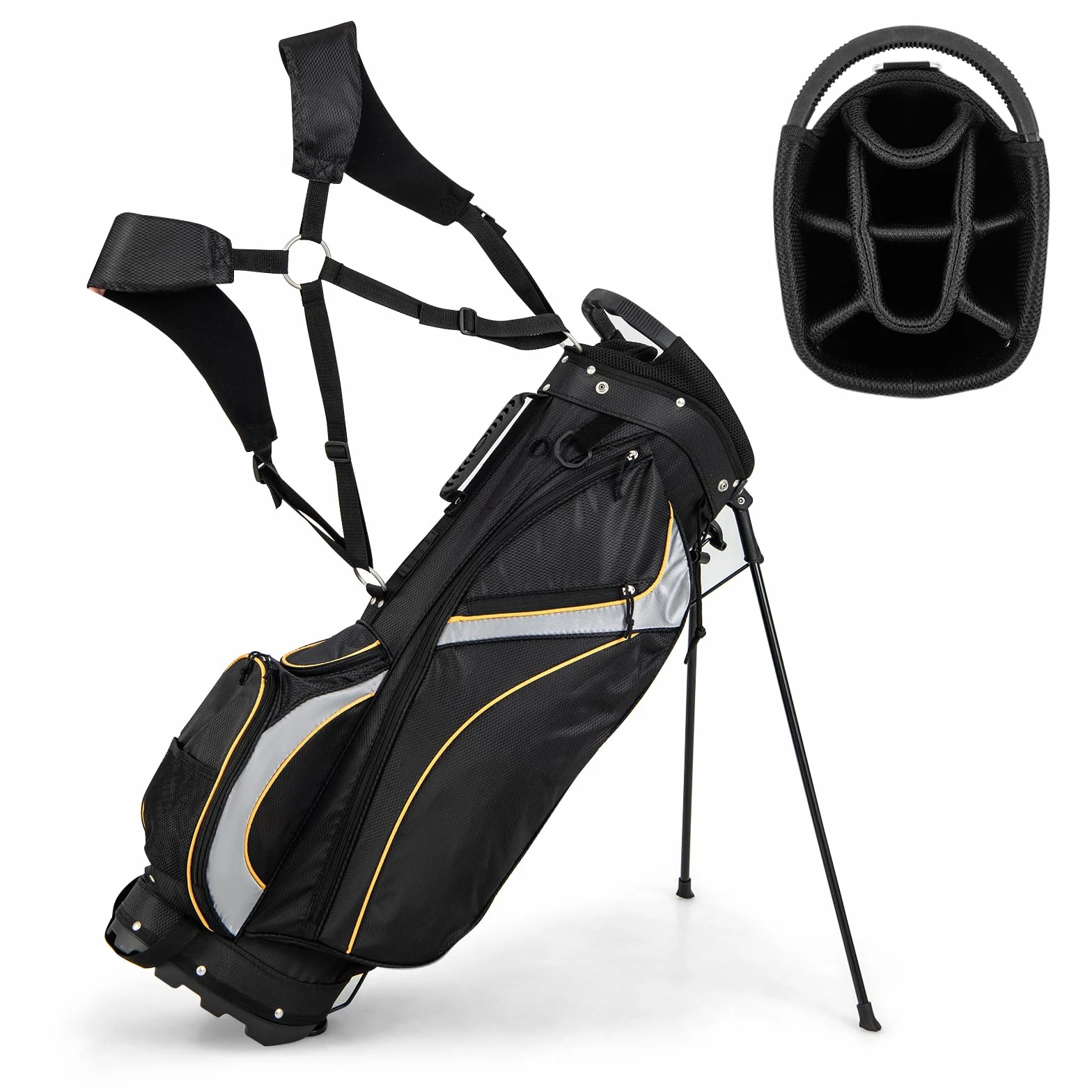 COSTWAY Borsa da Golf a 8 Vie, Leggera 2 kg con Separatori, 7 Tasche, Borsa Frigo e Cappuccio