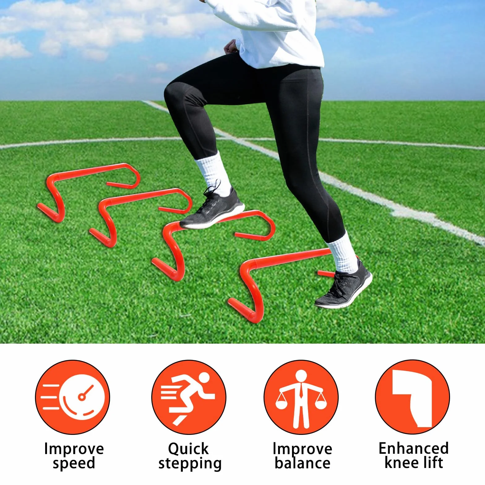 Ostacoli da allenamento per agilità e velocità, staccabili, attrezzatura sportiva per calcio e pallacanestro