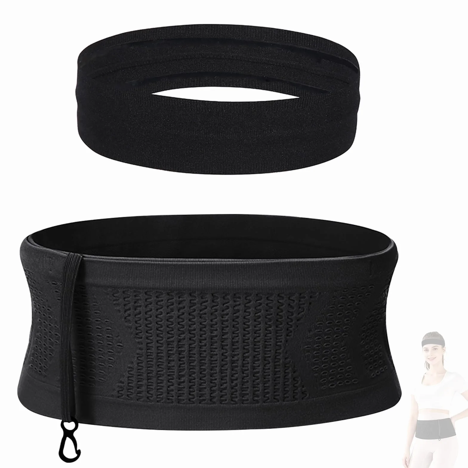 Marsupio Running Traspirante Unisex Cintura da Corsa Multifunzionale con Fascia per Capelli per Escursioni Ciclismo