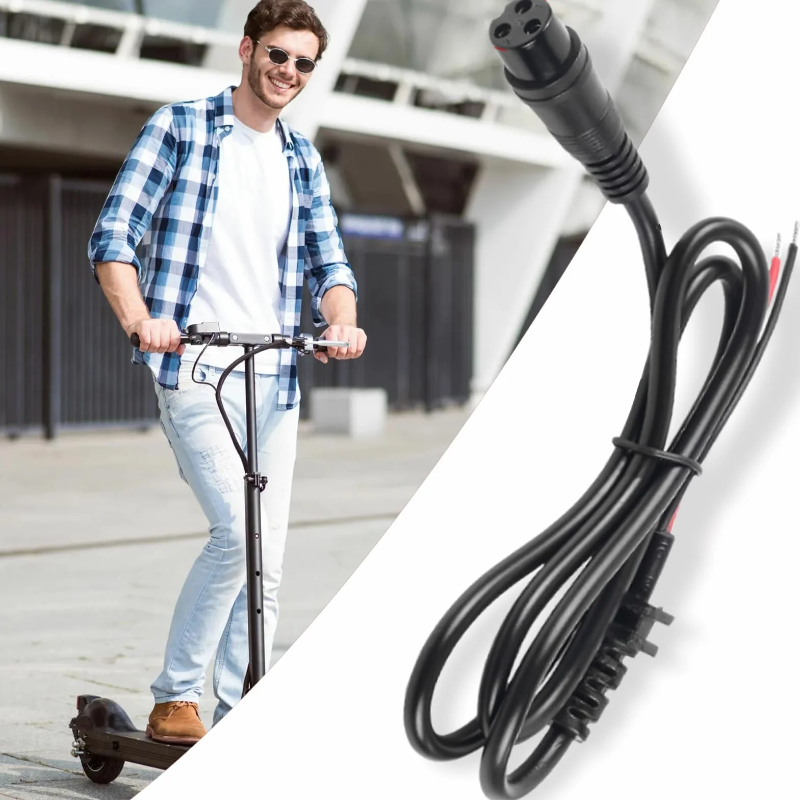 Connettore Porta di Ricarica per Scooter Elettrico 3 Pin 220V Materiali Ignifughi