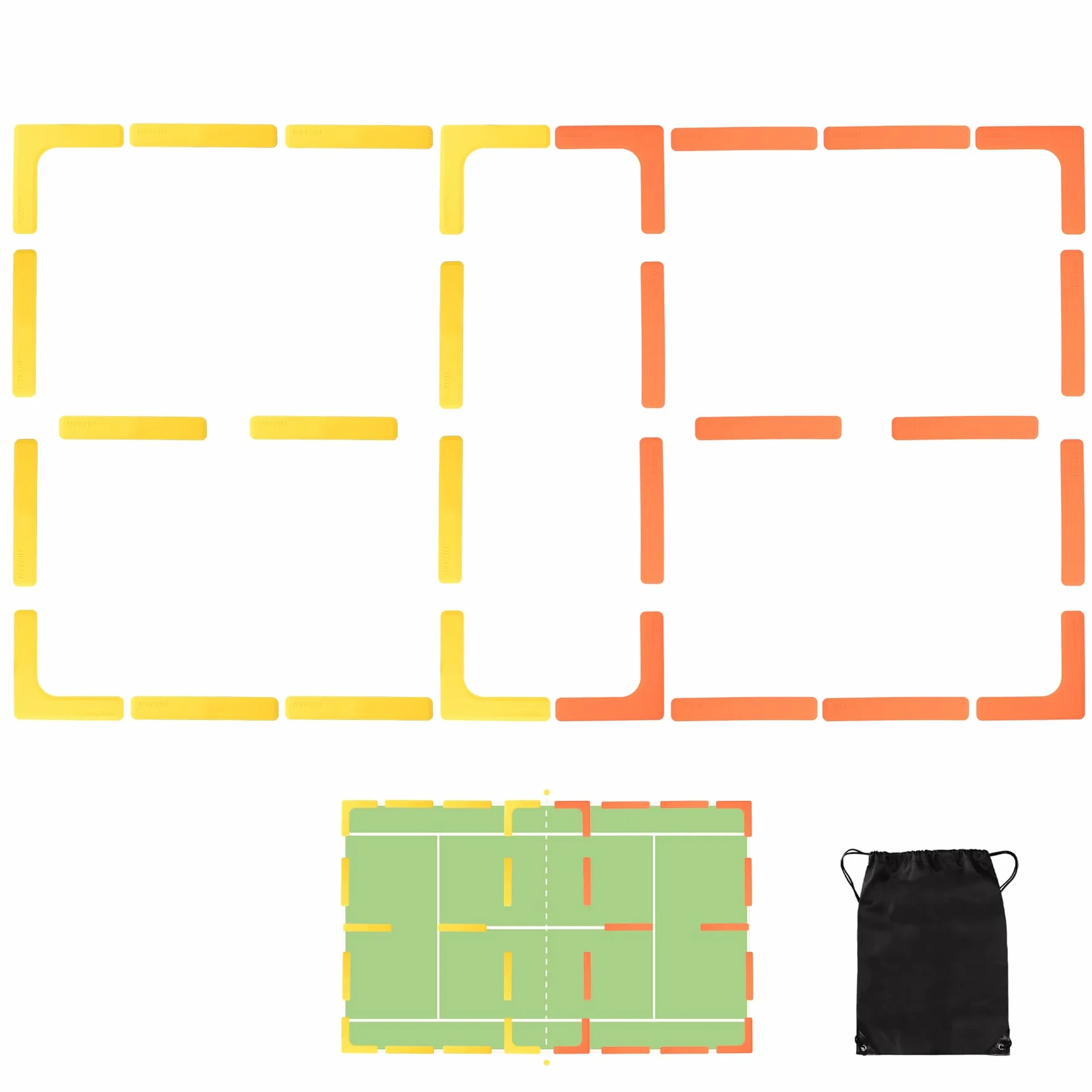 BOOSTEADY Kit Marcatori Linee Campo Pickleball 28 Pezzi Anti-Scivolo Resistenti al Vento