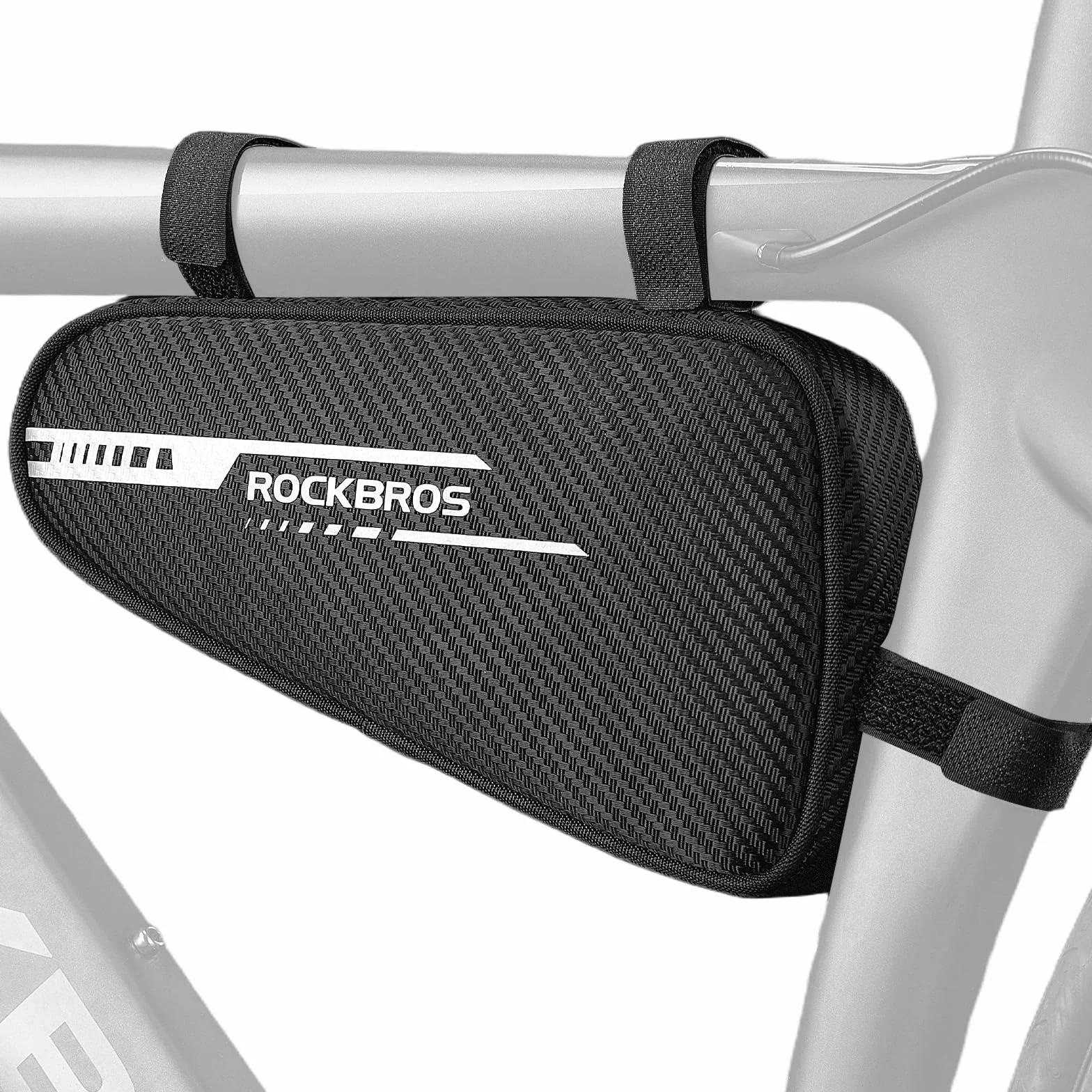 ROCKBROS Borsa da Telaio Triangolo per Bici MTB Triangolare 1.2L con Strisce Riflettenti