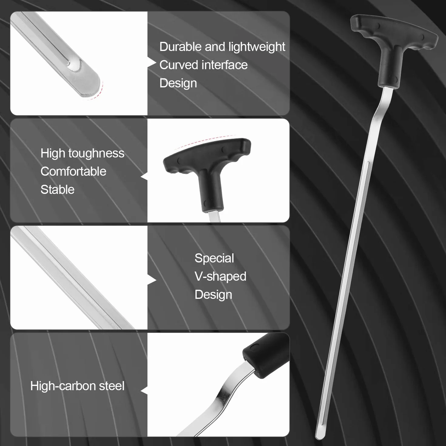 PEUTIER Strumento Rimuovere l'Impugnatura Golf 27,9 cm Scanalatura V per Impugnature Oscillanti