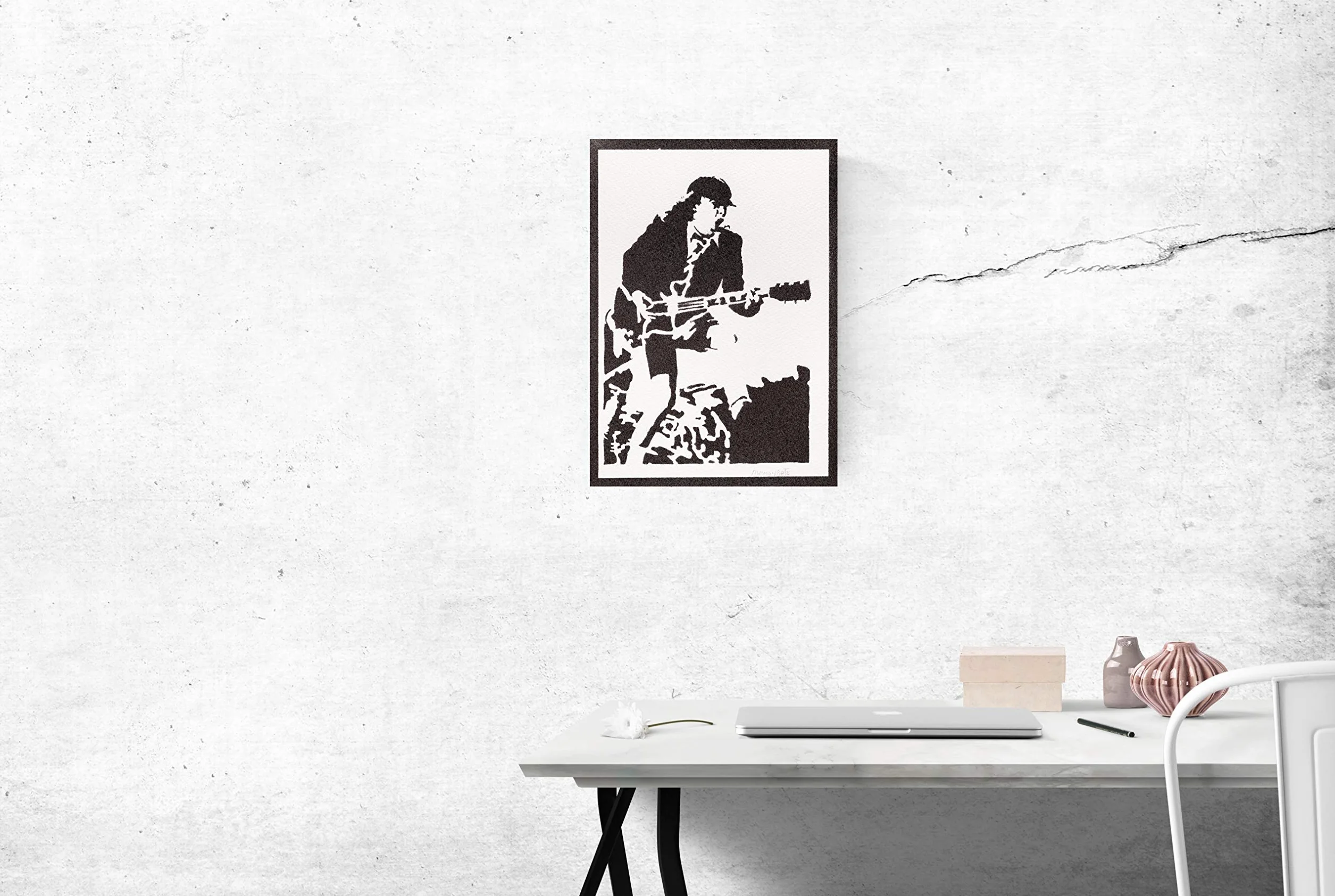 Angus Autentici Graffiti Fatti a Mano Poster Musica Quadro Moderno Decorazione Parete Regalo