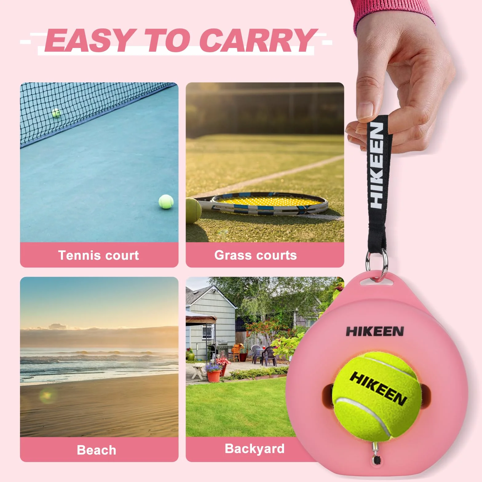 BOOSTEADY Tennistrainer mit Metallbasis und unendlichem Rückprall, für Erwachsene, Kinder und Anfänger
