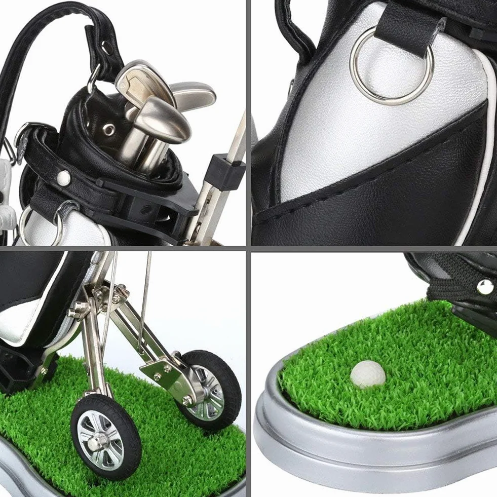 Portapenne da Golf 3 Pezzi Argento + Nero Set Unici Idea Regalo Uomini