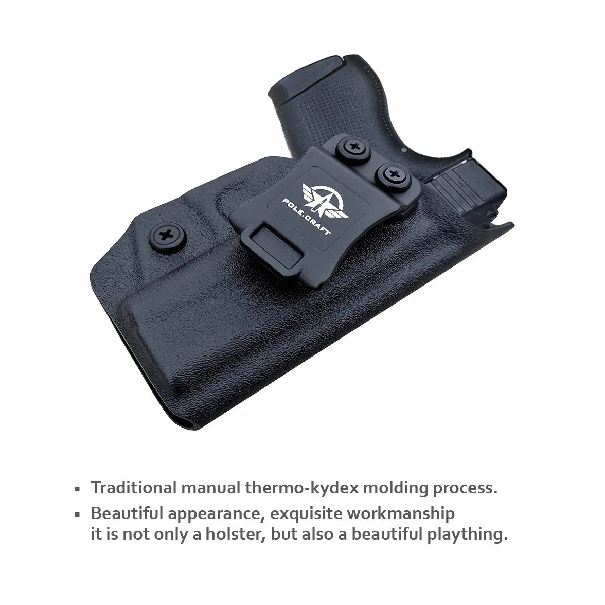 Glock 43 Fondine, Glock 43x Holster IWB Kydex Holster Custom Fit: Glock 43 / Glock 43X (Gen 1-5) Pistol - Cintura interna nascosta per il trasporto - Copertura Mag bottone - Ingresso allargato