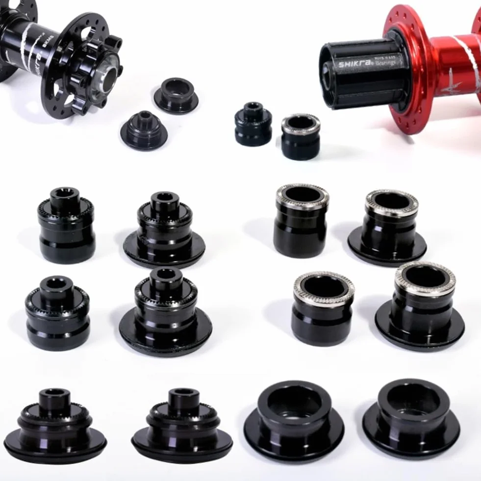 Adattatore a sgancio rapido per mozzo bicicletta in lega di alluminio nero M9-15 mm anteriore M10-12 mm