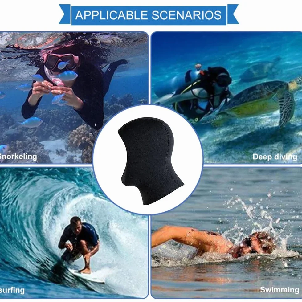 Scuba Diving Hood 3 mm 5 mm Neoprene Snorkelling Wetsuit Hood Durable Thermal Cap for Snorkelling Kayaking Sailing