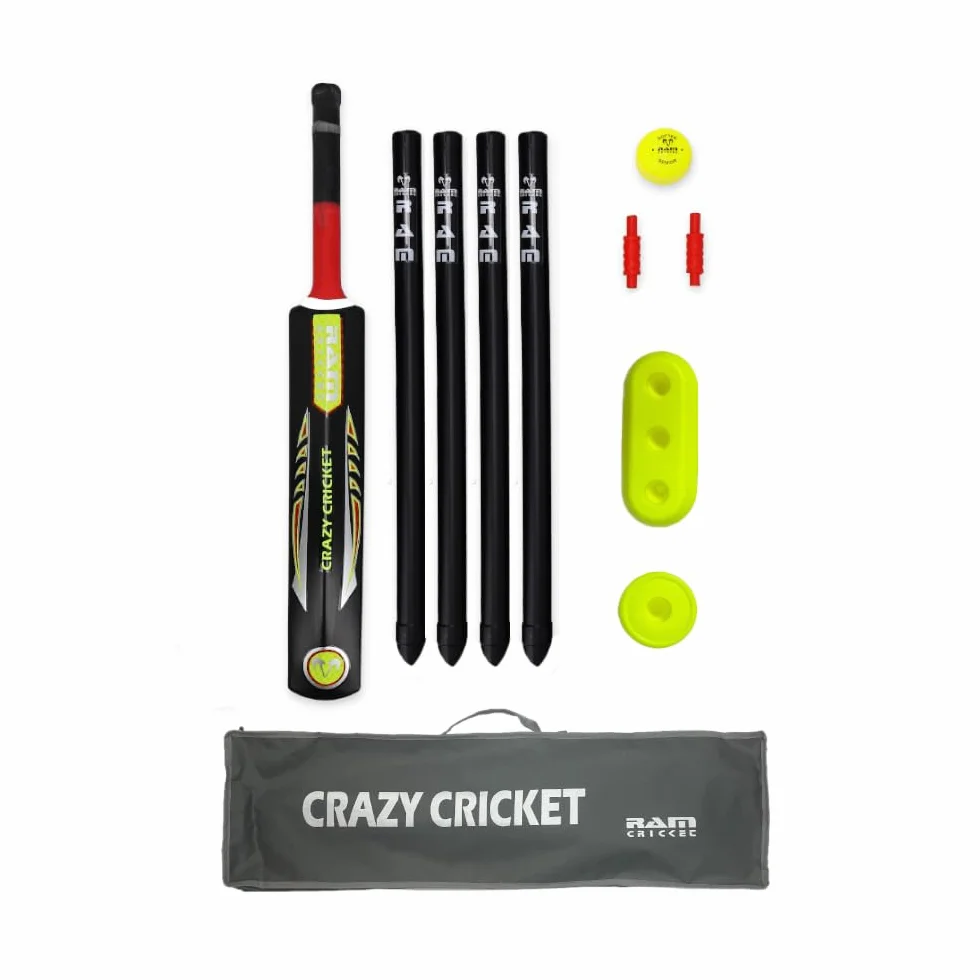 Ram Cricket Crazy Cricket Set Mini Micro per bambini 3-9 anni Kwik ad alte prestazioni durevole allenamento partite giardino spiaggia parco