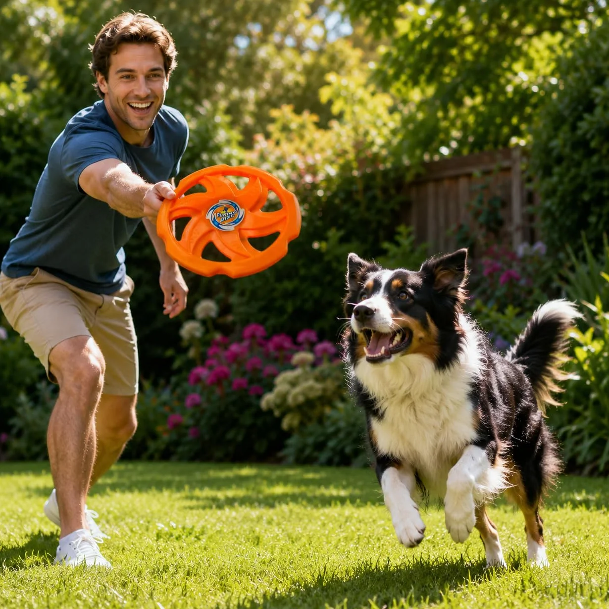Disco Volante Giocattolo per Cani Bambini 23 cm Gioco Spiaggia Parco Giardino