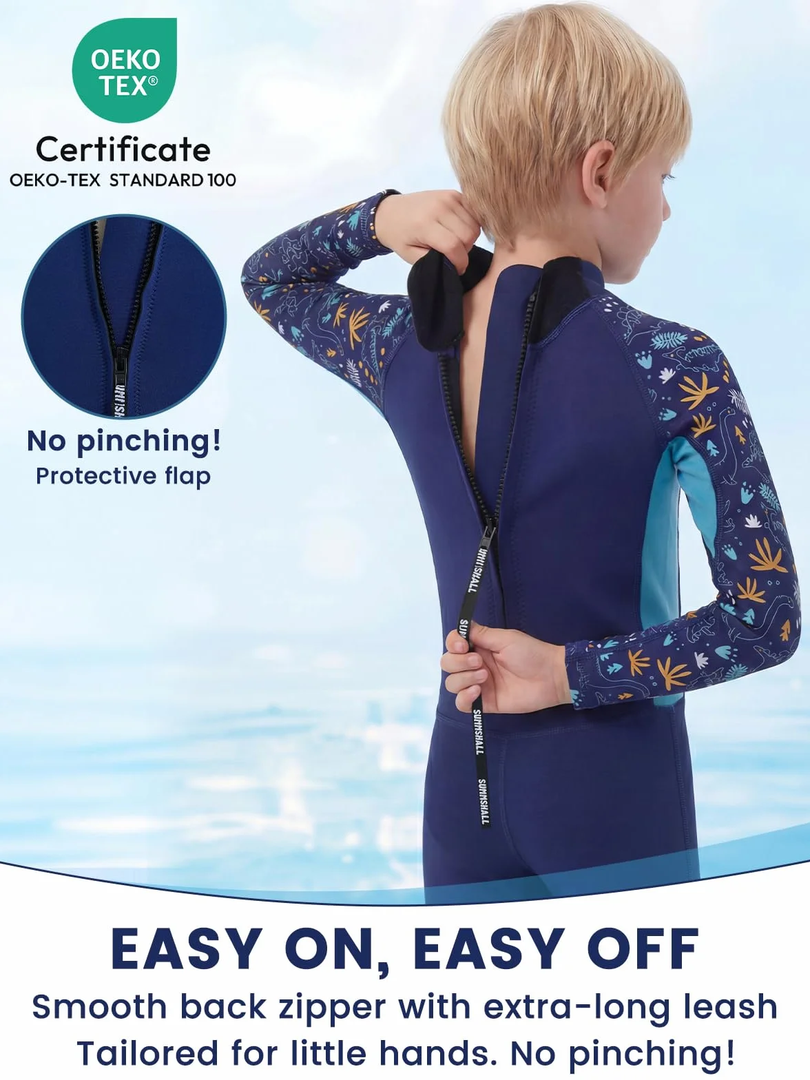 Neoprene Muta per Bambini 2mm Termica UPF50+ Protezione Solare Nuoto Surf Sport Acquatici