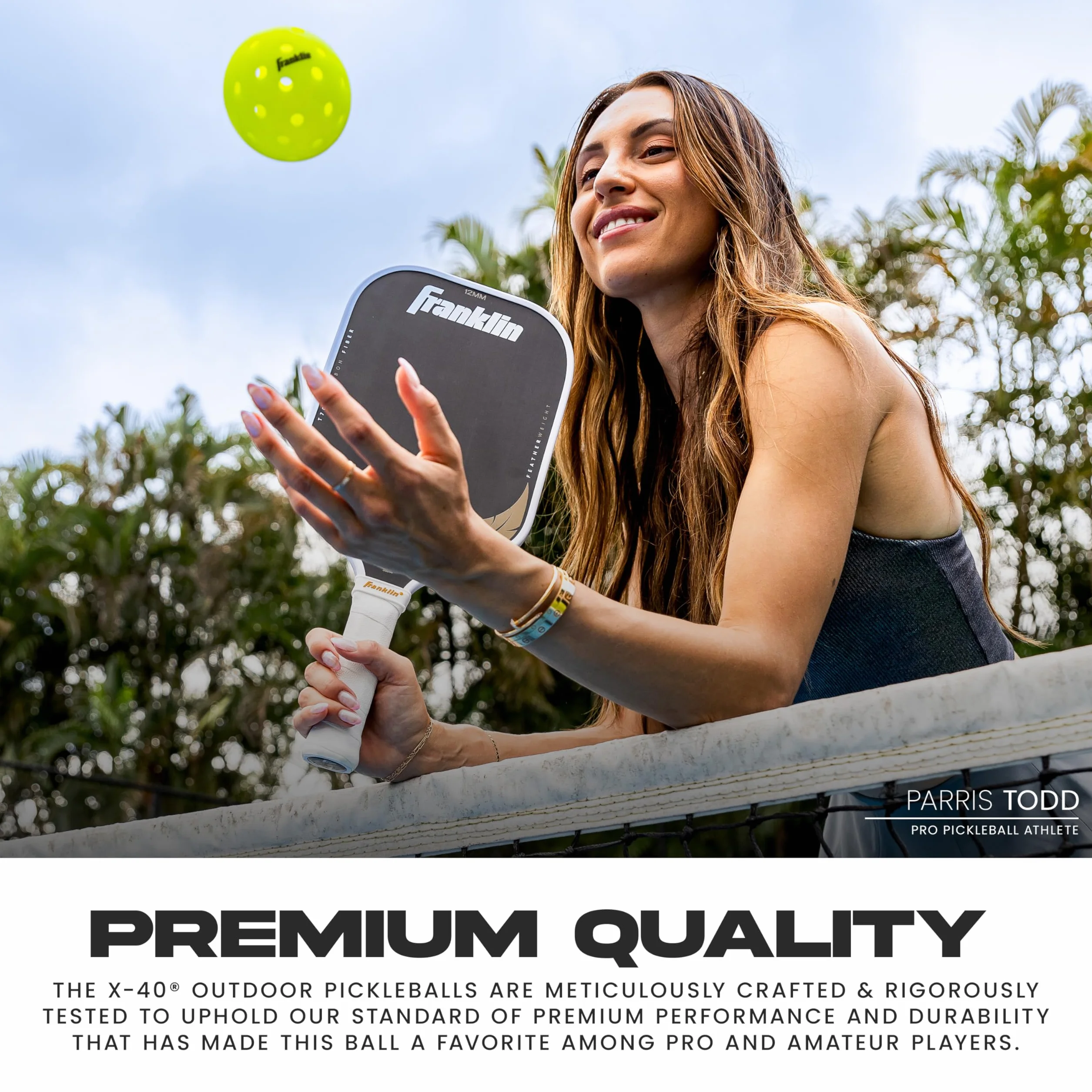 Franklin Sports X-40 Outdoor Pickleballs - USAPA Official Balls - Optic Yellow 50 Pack