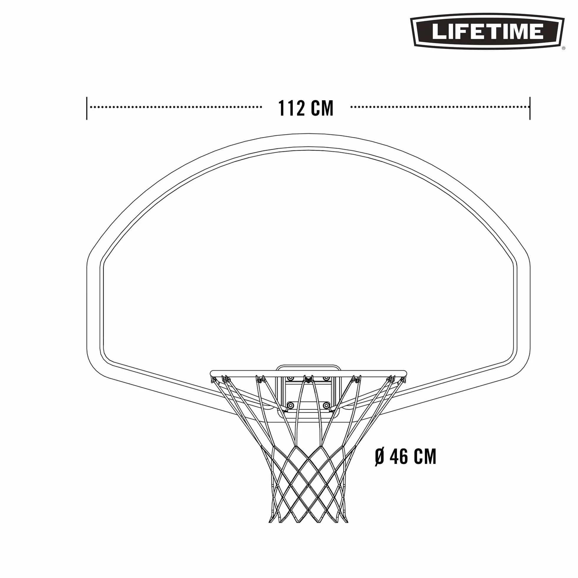 LIFETIME Tabellone da basket da muro 112x72 cm HDPE Slam-It® esterno resistente UV