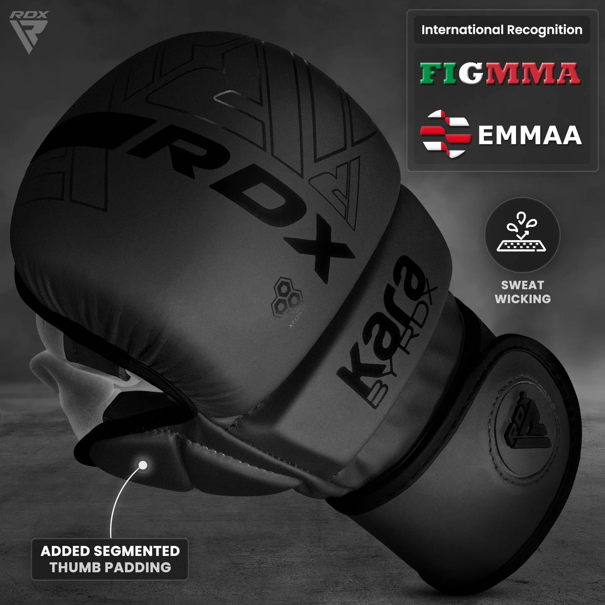 RDX Guanti MMA per Arti Marziali Grappling Allenamento, Maya Hide Cuoio Kara Sparring Guantoni per Kickboxing, Muay Thai, Combattimento in Gabbia, Sacchi Pugilato, Sacco da Boxe