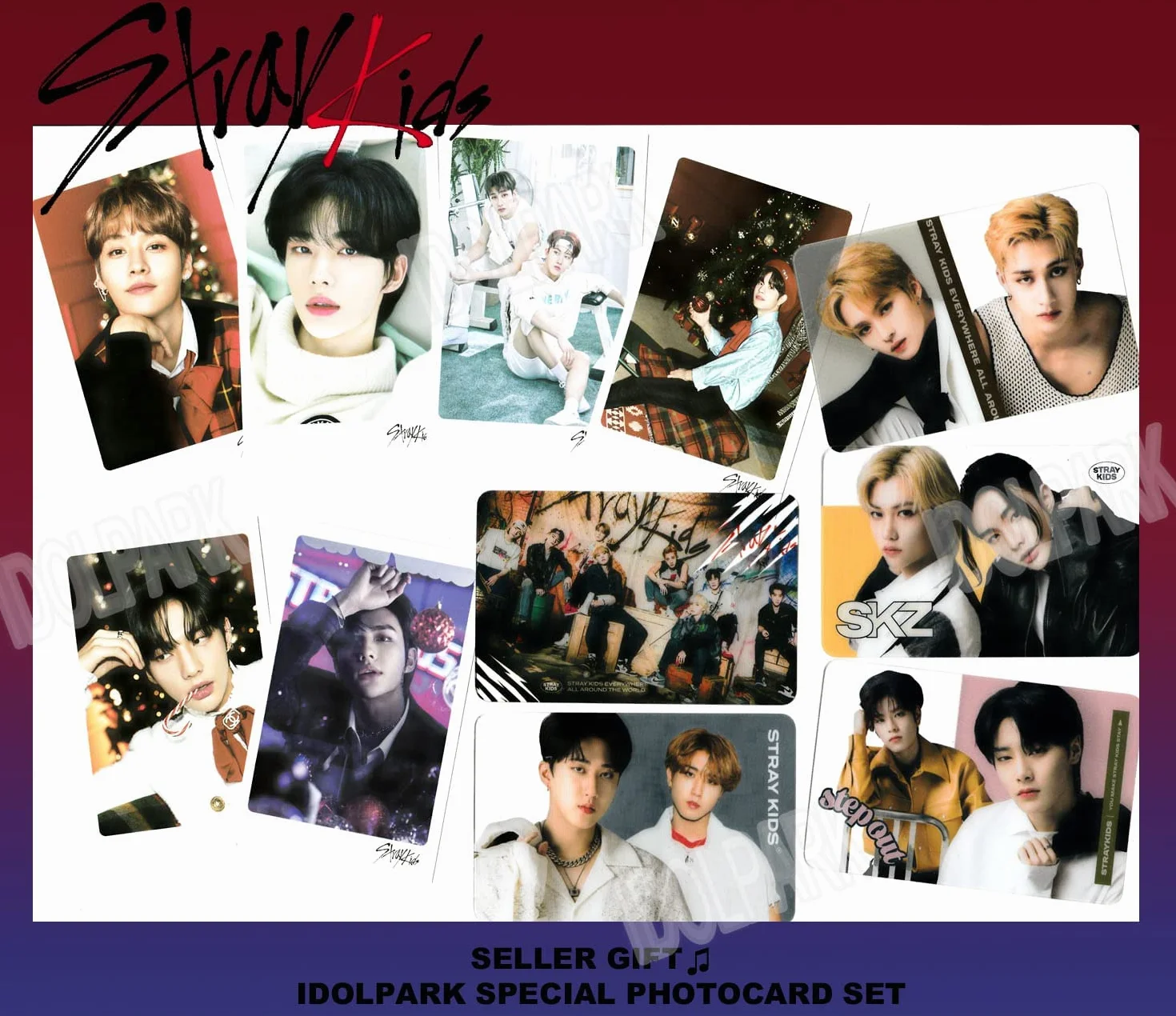 Stray Kids Bastone luminoso ufficiale set carte fotografiche SKZ IDOLPARK