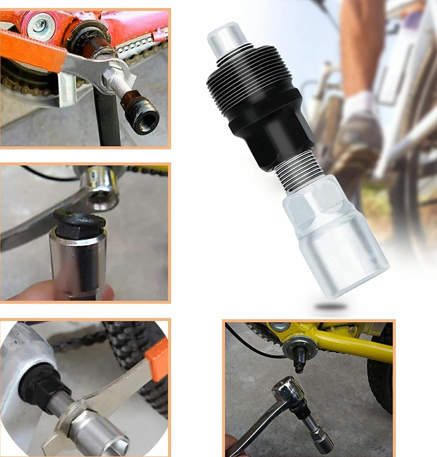 Estrattore per Manovella Bicicletta e Strumento per Movimento Centrale con Chiave 16 mm Set Attrezzi