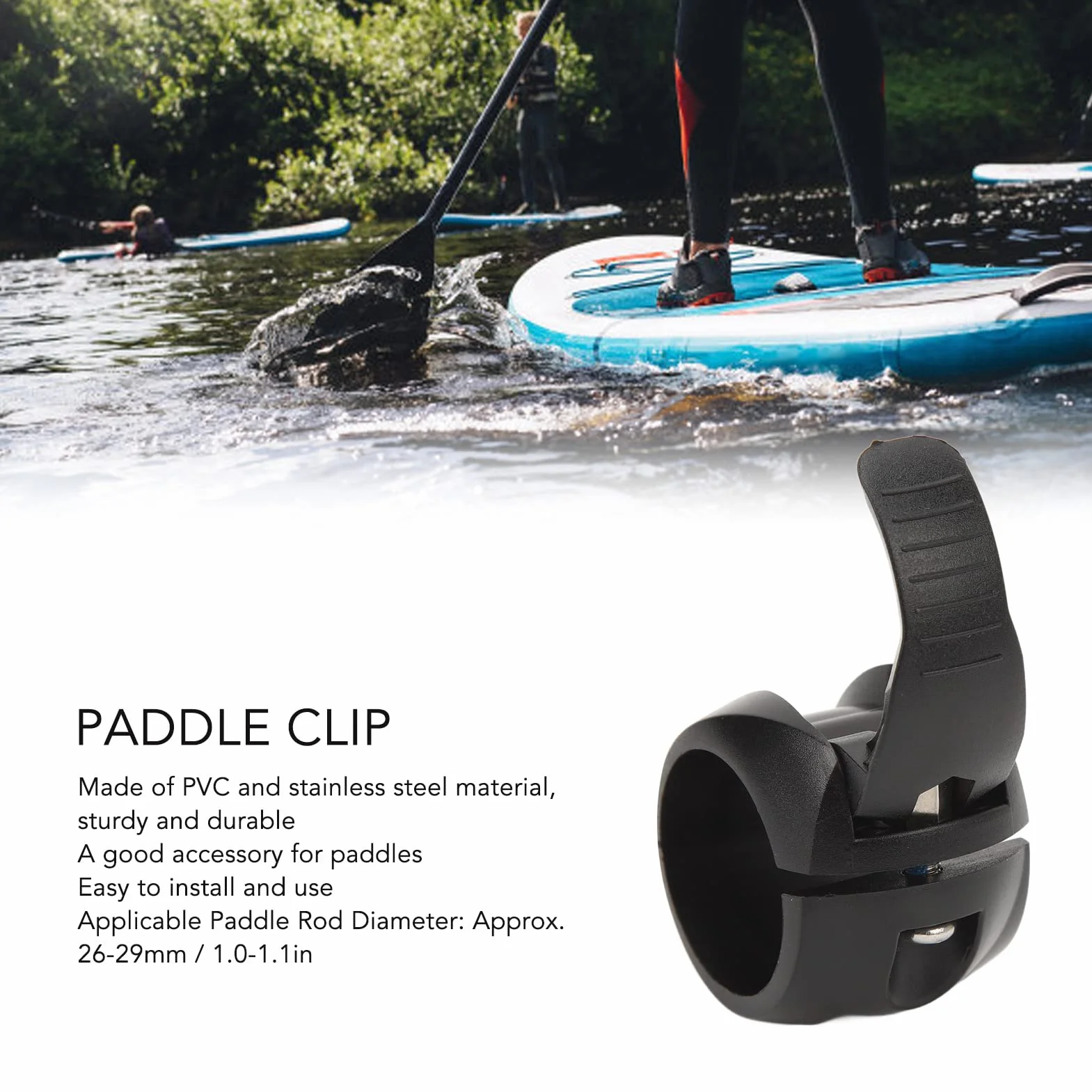 Alomejor Morsetto Paddle Surf in Acciaio Inox PVC 26-29mm