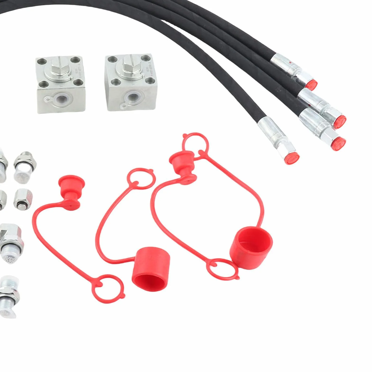 Valvola di Deflessione Idraulica 3 Percorsi 1-2 Tonnellate Mini Escavatori Cinesi 31" Tubi Connessioni Rapide Accessori