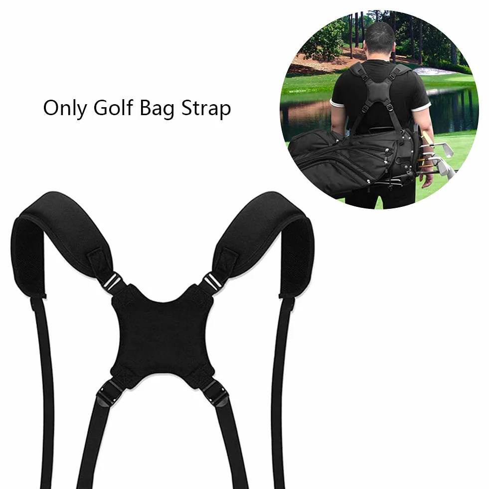 Tracolla per borsa da golf regolabile, nero, accessori ricambio