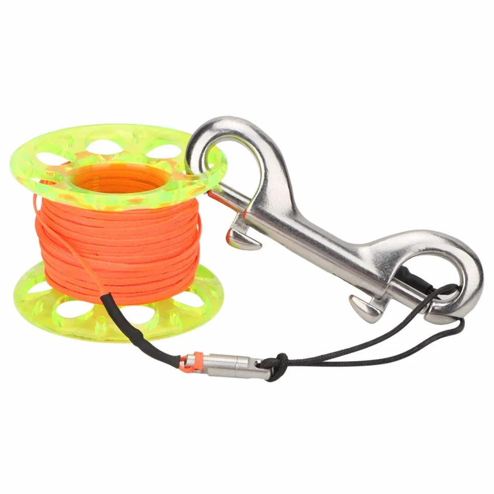 Keenso Bobina da Immersione 15 m, Mulinello da Pesca con Gancio a Forma di P, Giallo