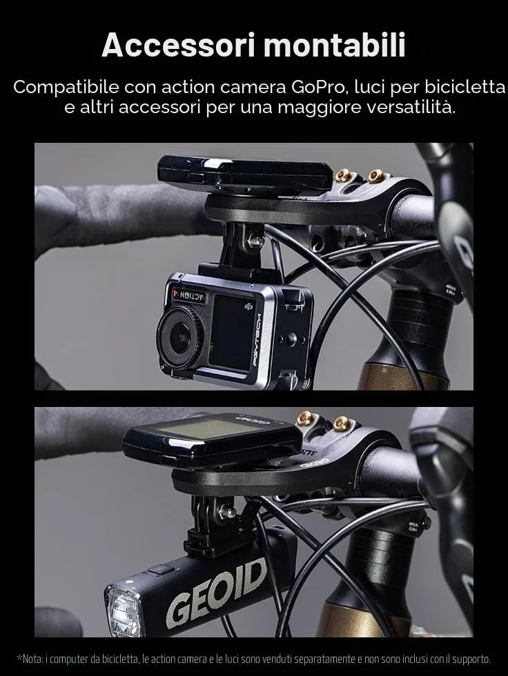 GEOID Supporto Computer da Bici Montatura Anteriore Compatibile Garmin Wahoo Bryton Magene Cycplus CooSpo XOSS GoPro