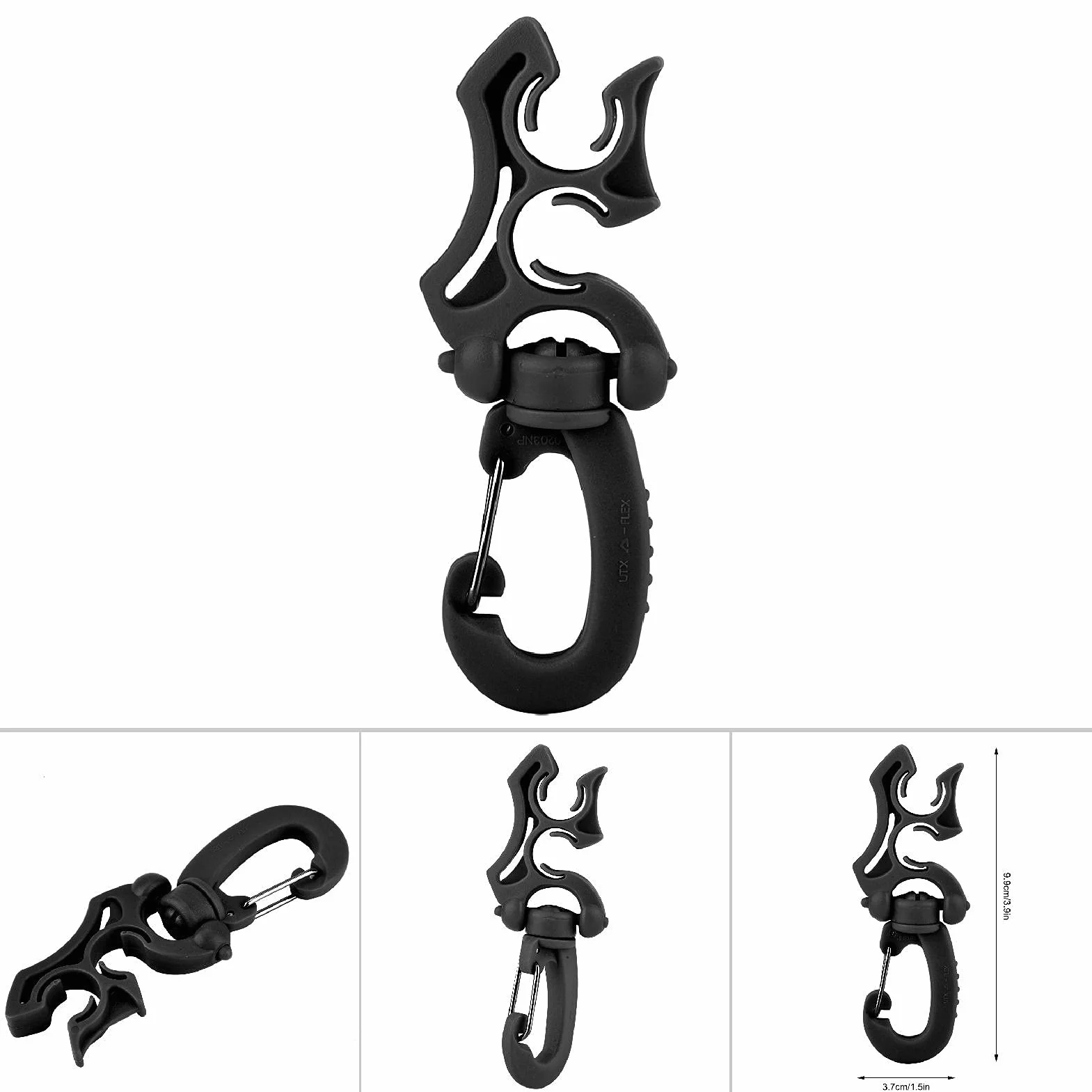 Gancio di Ritegno per Erogatore Portatubo per Immersione Subacquea Clip Sgancio Rapido Snorkeling
